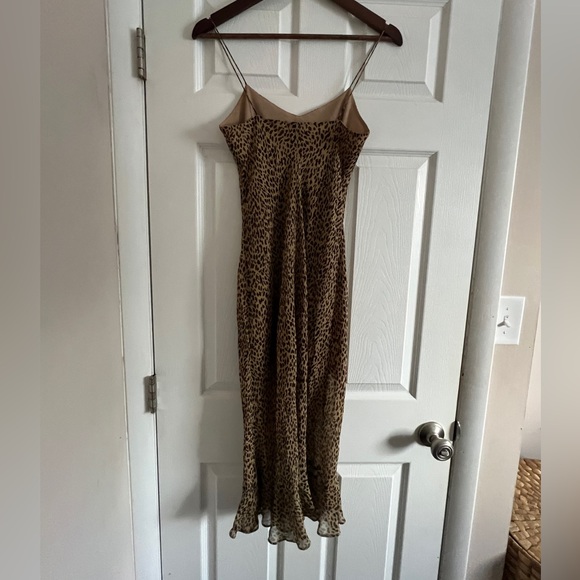 Ann Taylor Leopard-Print Slip Midi Dress in Brown - Picture 2 of 3
